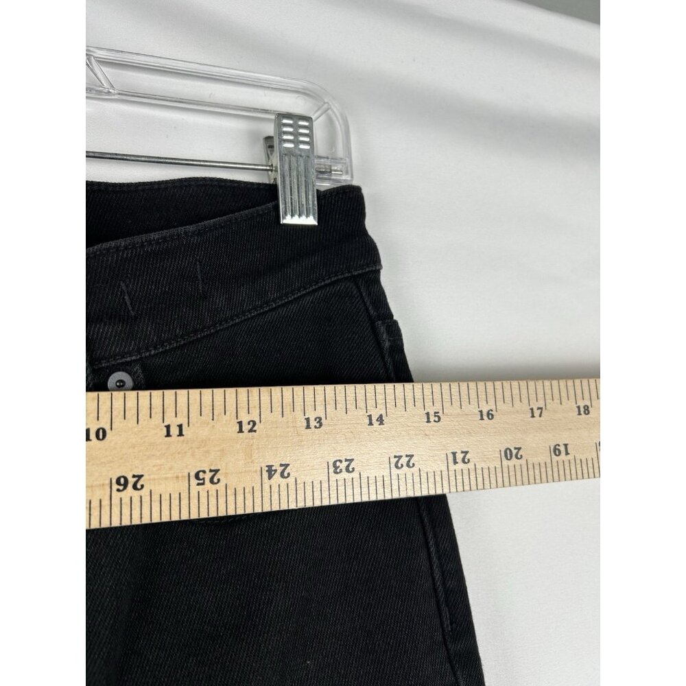 Madewell Womens Sz 28 Black Wash Cali Demi-Boot Jeans Raw Hem Stretch Denim Zip - Picture 7 of 16